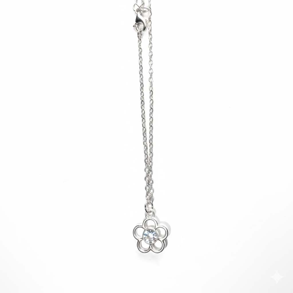 Necklace -Silver (Flower)