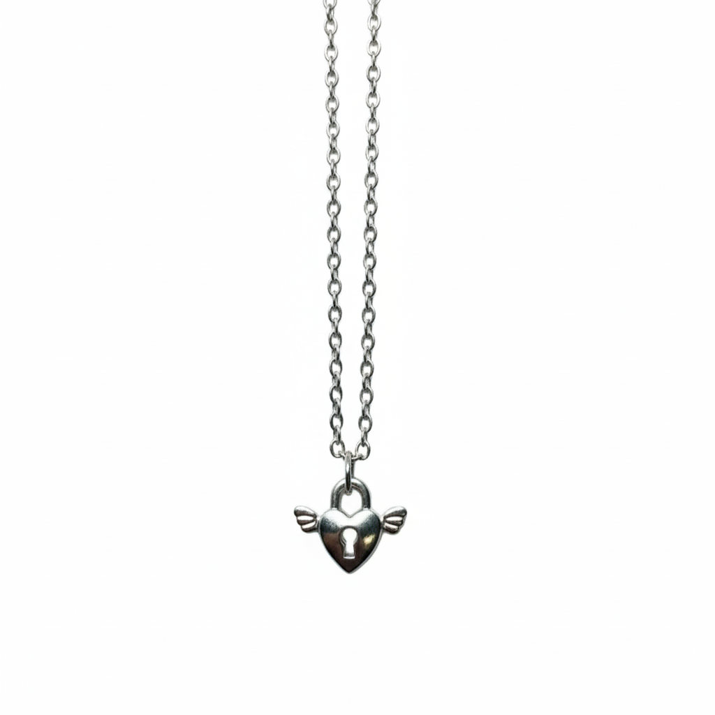 Necklace - Silver (Winged Heart)