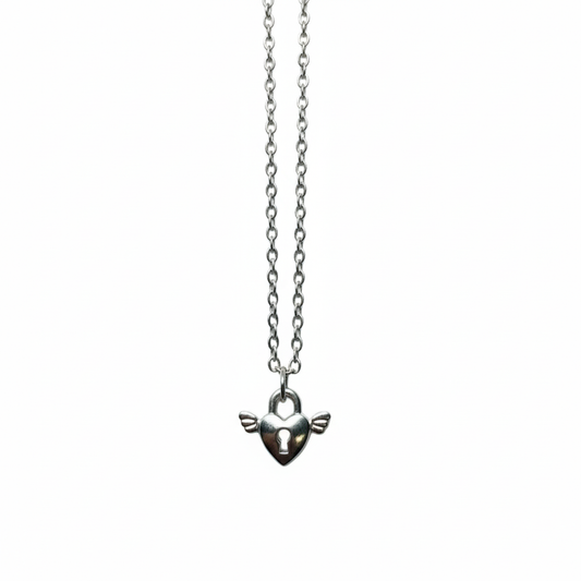 Necklace - Silver (Winged Heart)