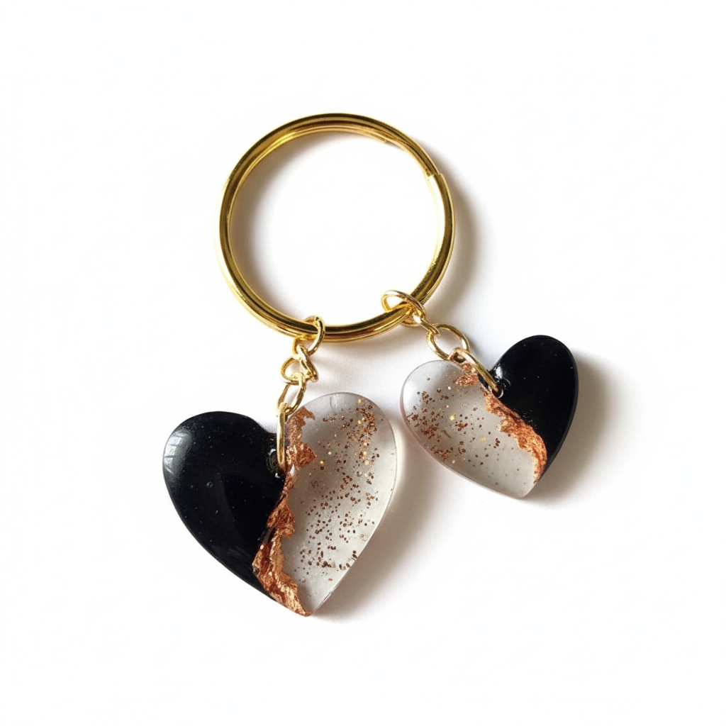 Keyring - Resin (Two Hearts)