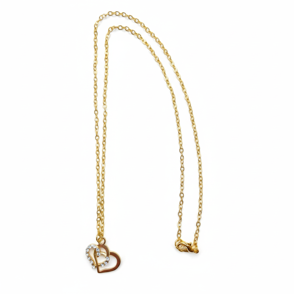 Necklace - Gold (Double Heart)