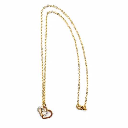 Necklace - Gold (Double Heart)