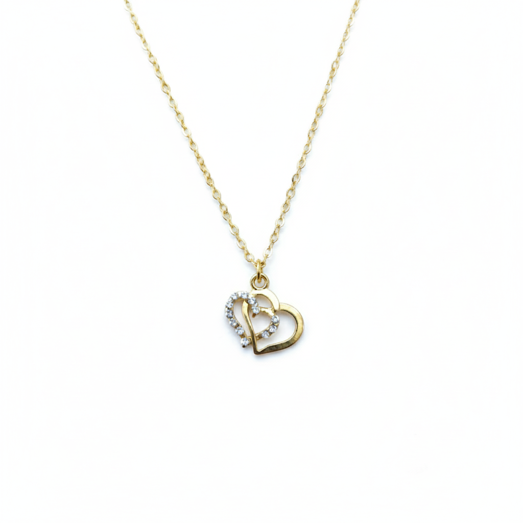 Necklace - Gold (Double Heart)