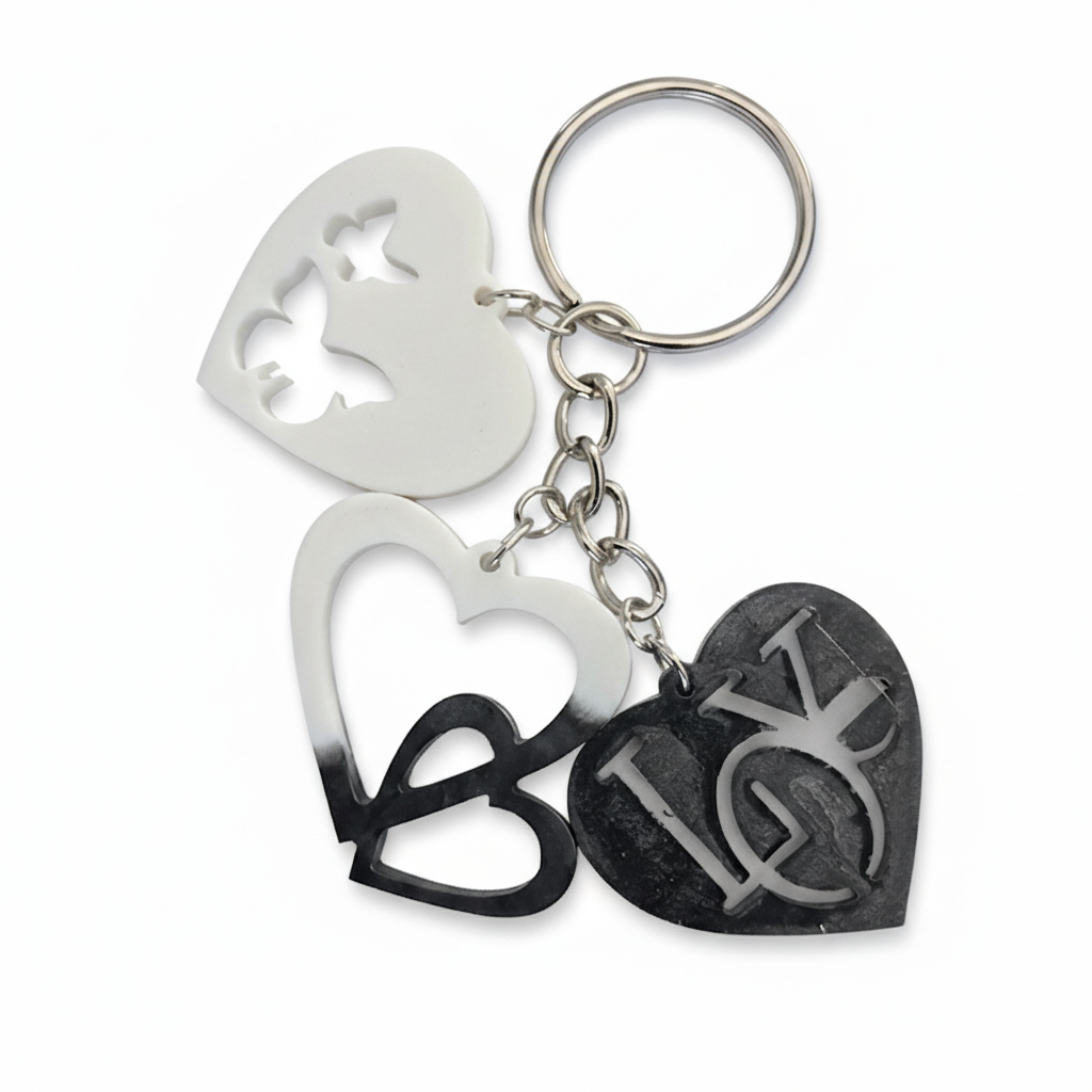 Keyring - Resin (Love & Hearts)