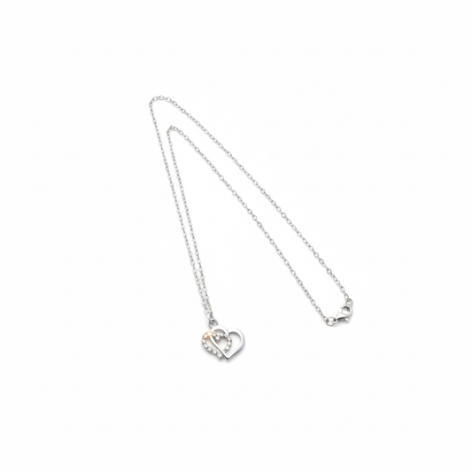 Necklace - Silver (Double Heart)