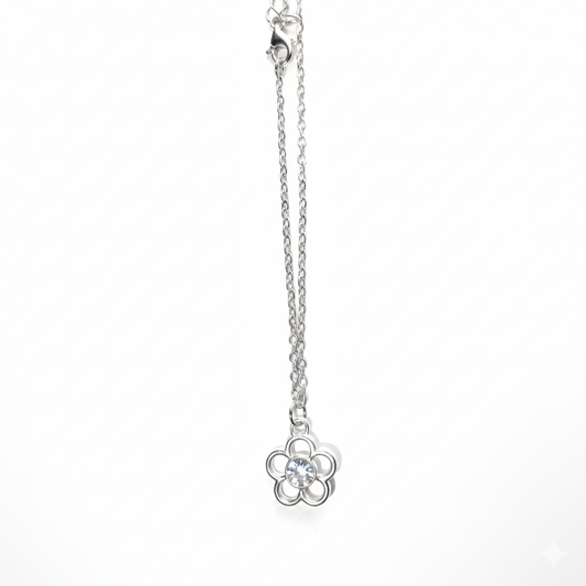 Necklace -Silver (Flower)