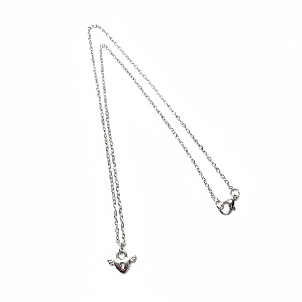 Necklace - Silver (Winged Heart)